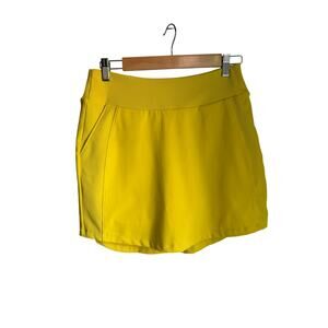 SwingDish Yellow Golf Skort Skirt Shorts Size Small Stretch Athletic Pockets